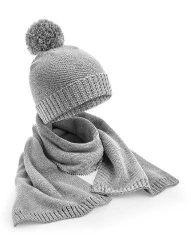 BEE-B401-Knitted Scarf and Beanie Gift Set